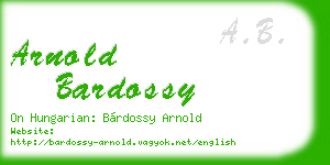 arnold bardossy business card