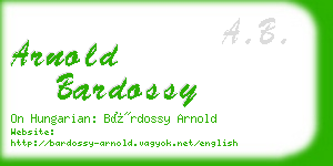 arnold bardossy business card